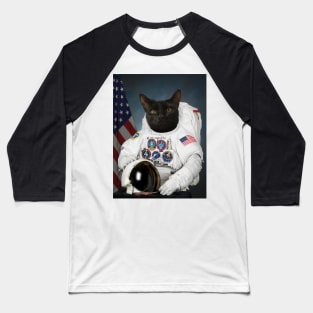 Black Cat Astronaut (Nasa Employee Photo) Baseball T-Shirt